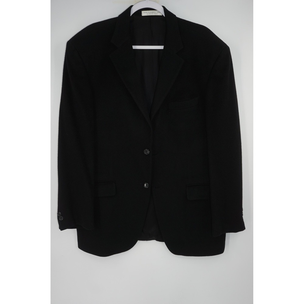 John W Nordstrom Blazer Sport Coat Black 100% Camelhair Loro Piana 42R